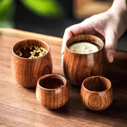 Tasse à thé japonaise en bois massif Artisanat en bois de jujubier (100-200 ml)