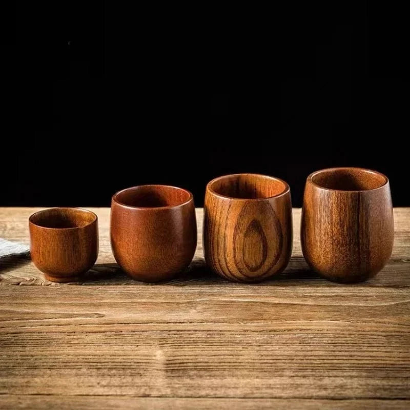 Tasse à thé japonaise en bois massif Artisanat en bois de jujubier (100-200 ml)