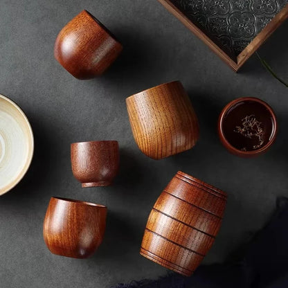 Tasse à thé japonaise en bois massif Artisanat en bois de jujubier (100-200 ml)