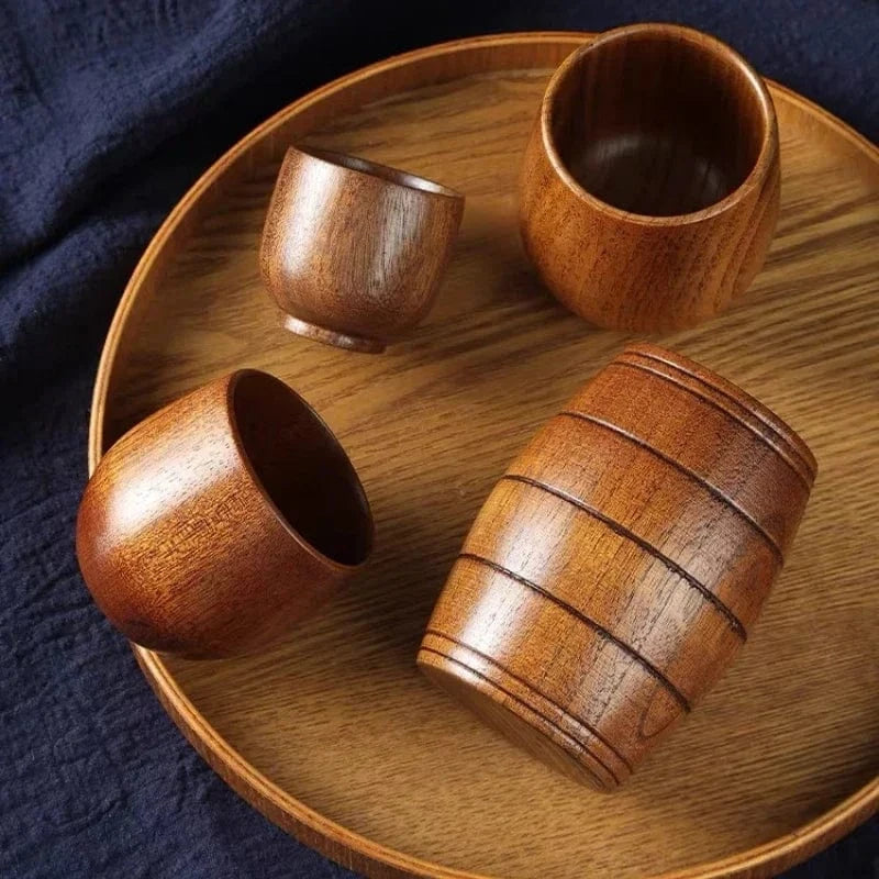 Tasse à thé japonaise en bois massif Artisanat en bois de jujubier (100-200 ml)