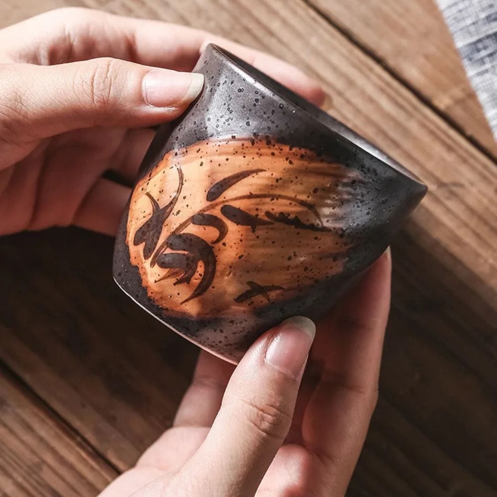 Tasse à thé japonaise en céramique florale 180 ml