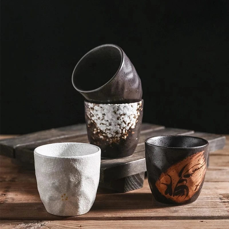 Tasse à thé japonaise en céramique florale 180 ml