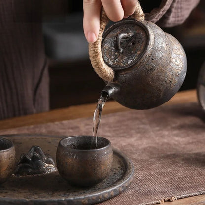 Tasse à thé japonaise en céramique Style rétro wabi-sabi (60 ml)