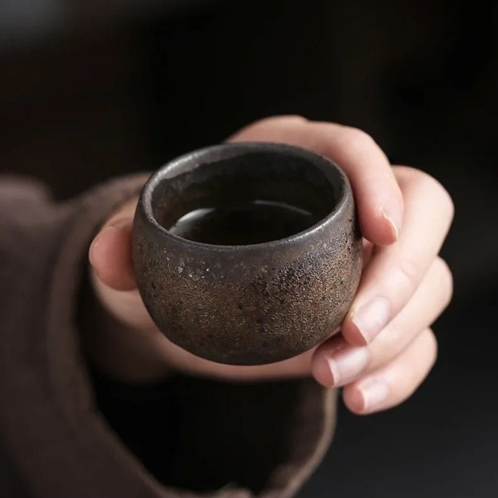 Tasse à thé japonaise en céramique Style rétro wabi-sabi (60 ml)