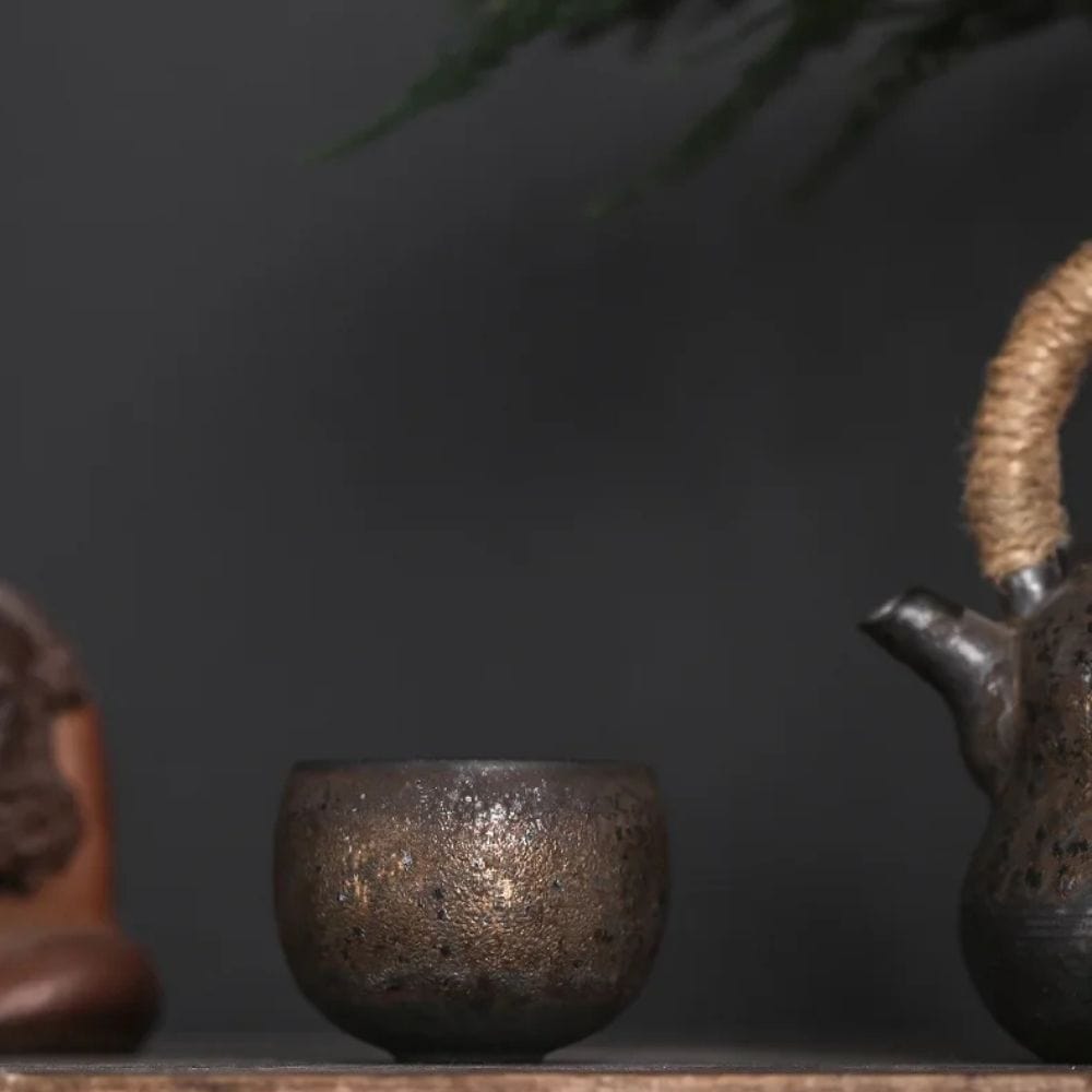 Tasse à thé japonaise en céramique Style rétro wabi-sabi (60 ml)