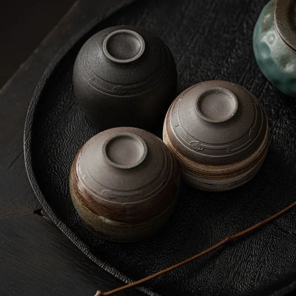 Tasse à thé japonaise grès artisanal style ancien