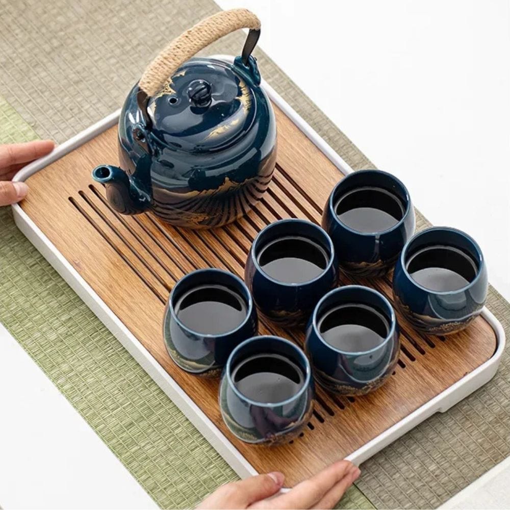 Tasse à thé japonaise noire en céramique 180 ml