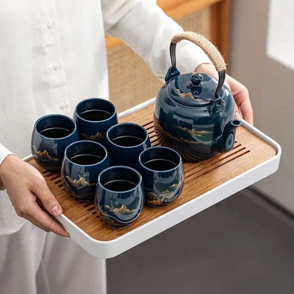 Tasse à thé japonaise noire en céramique 180 ml