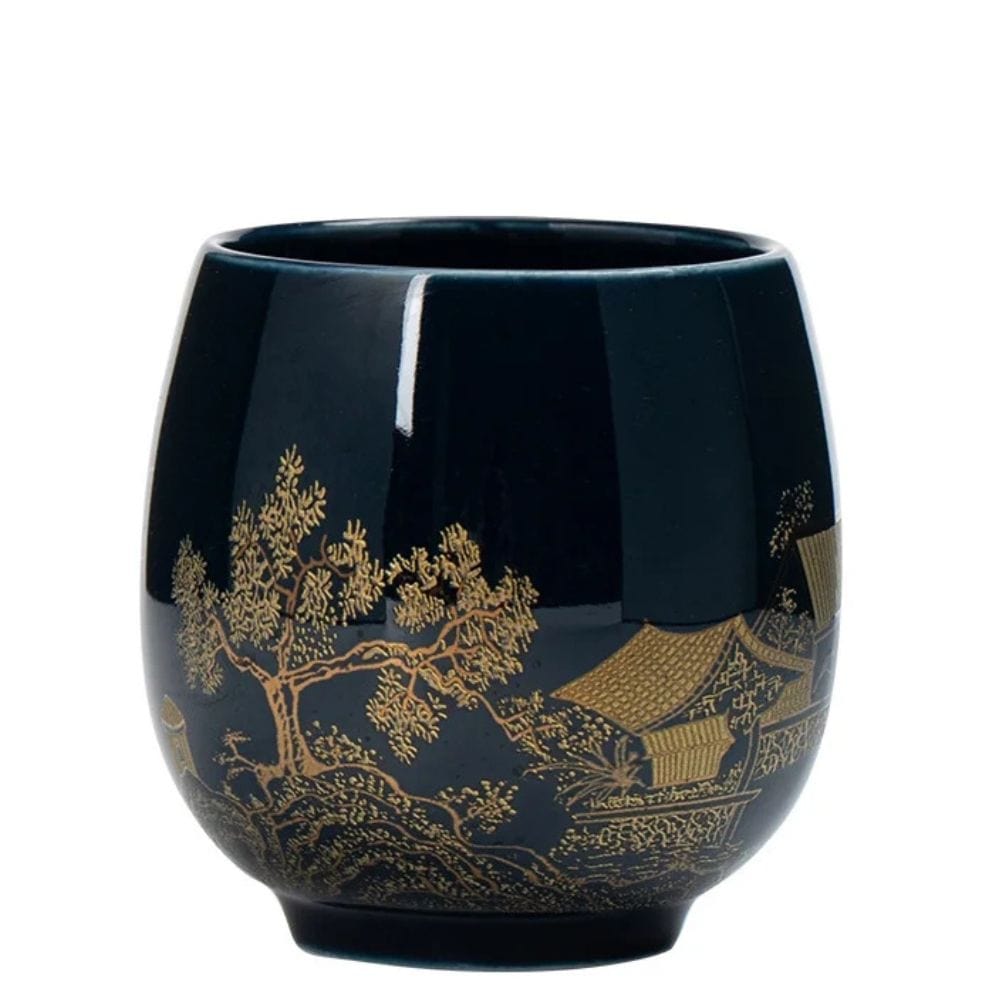 Tasse à thé japonaise noire en céramique 180 ml