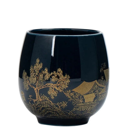 Tasse à thé japonaise noire en céramique 180 ml