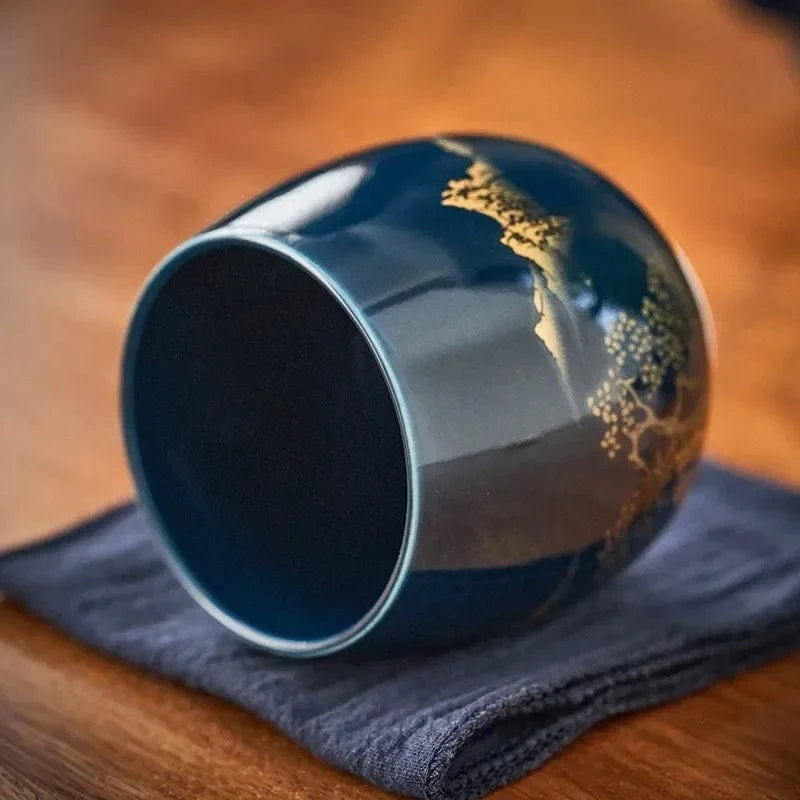 Tasse à thé japonaise noire en céramique 180 ml