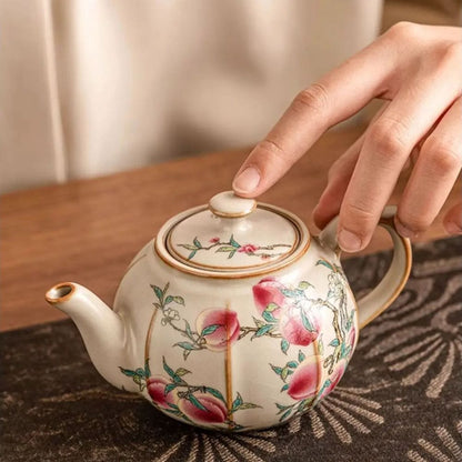 Théière artisanale japonaise rose Set 1 théière + 2 tasses (220 ml)