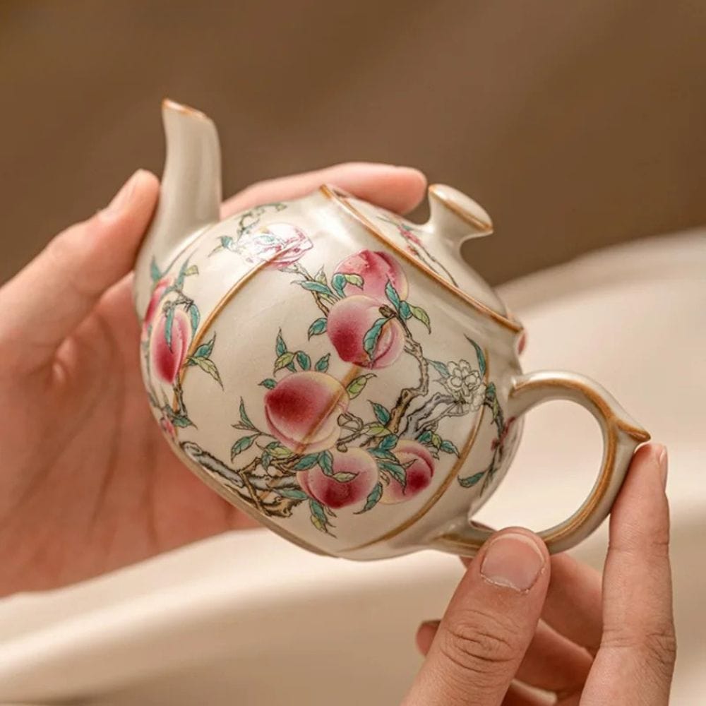 Théière artisanale japonaise rose Set 1 théière + 2 tasses (220 ml)