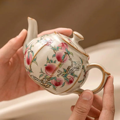 Théière artisanale japonaise rose Set 1 théière + 2 tasses (220 ml)