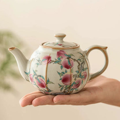 Théière artisanale japonaise rose Set 1 théière + 2 tasses (220 ml)