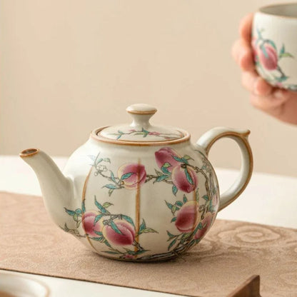 Théière artisanale japonaise rose Set 1 théière + 2 tasses (220 ml)