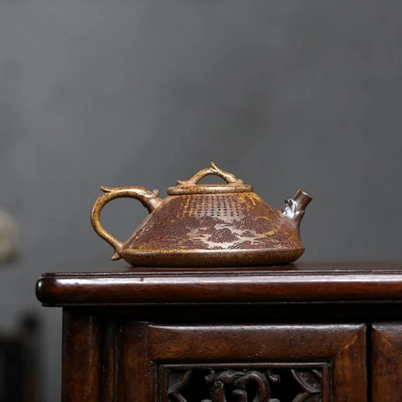 Théière en argile violette 160 ml faite à la main