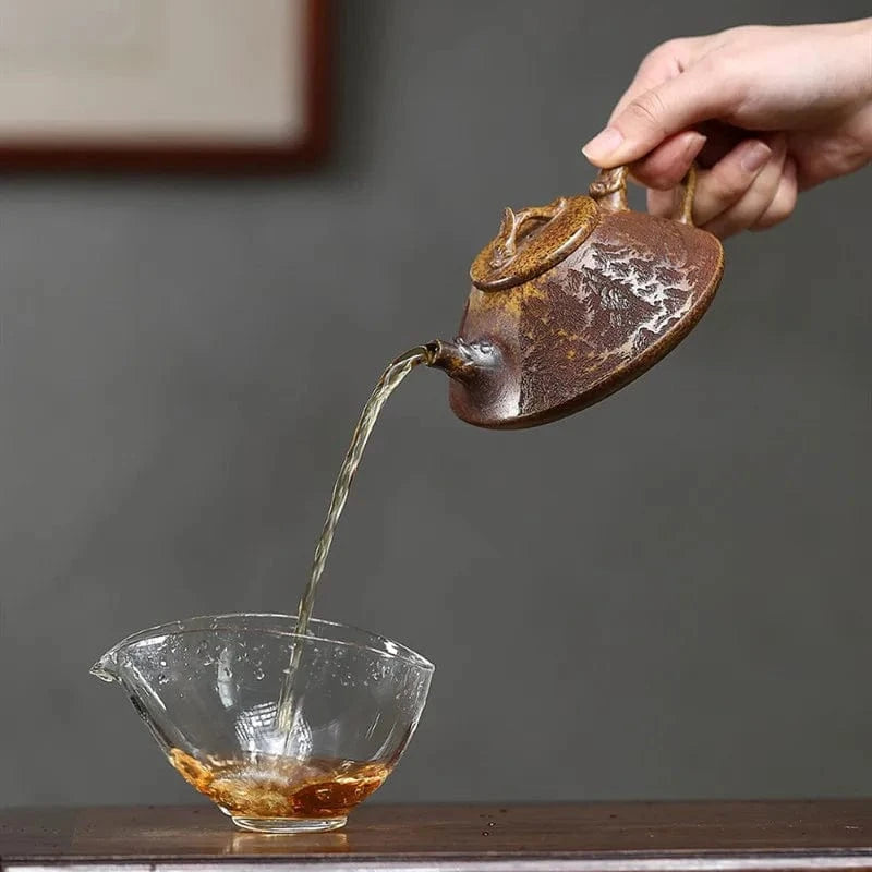 Théière en argile violette 160 ml faite à la main