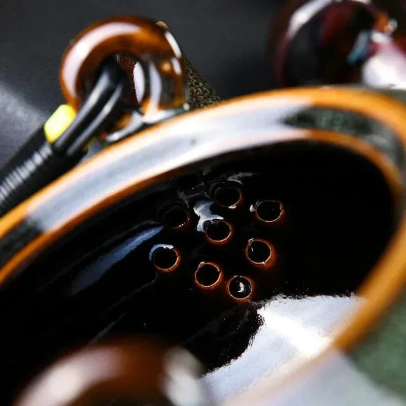 Théière en céramique 700 ml design épuré pour infusions fleuries