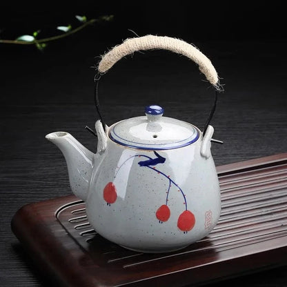 Théière en céramique vintage 900 ml peinte à la main