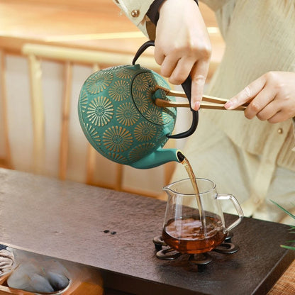 Théière en fonte japonaise motif Sakura émaillée 1,2L