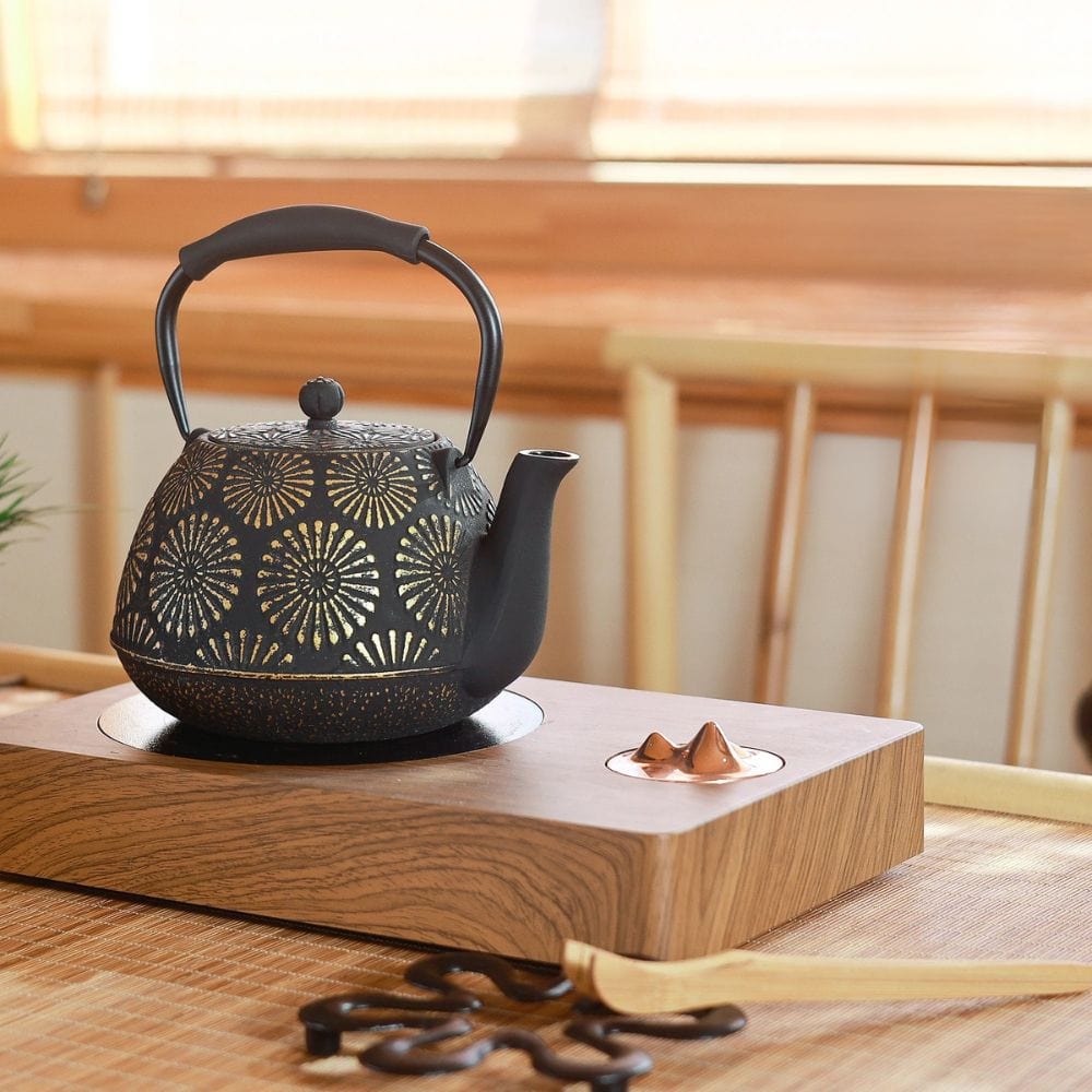 Théière en fonte japonaise motif Sakura émaillée 1,2L