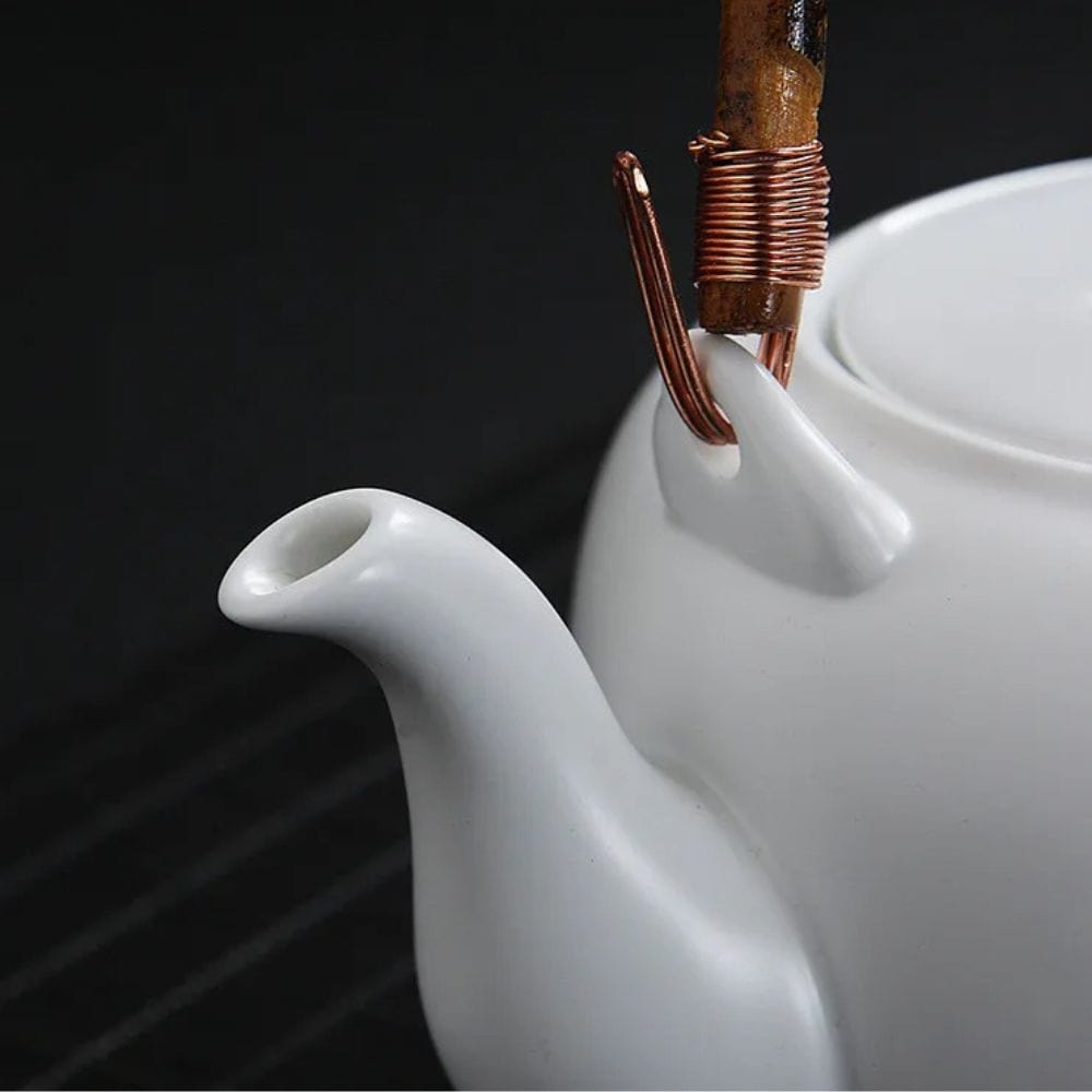 Théière en porcelaine blanche 680 ml avec filtre intégré