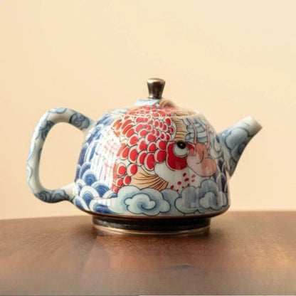 Théière en porcelaine décor sous glaçure 120 ml avec infuseur