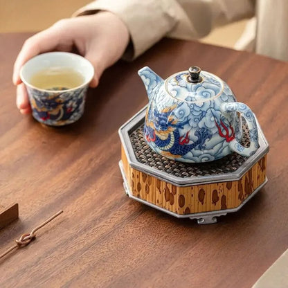 Théière en porcelaine décor sous glaçure 120 ml avec infuseur