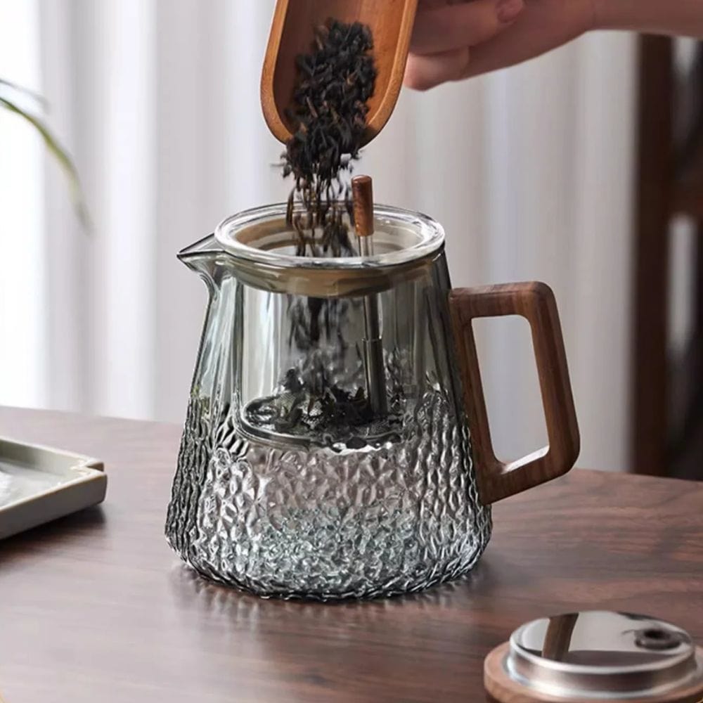 Théière en verre avec filtre & couvercle magnétique 450 ml