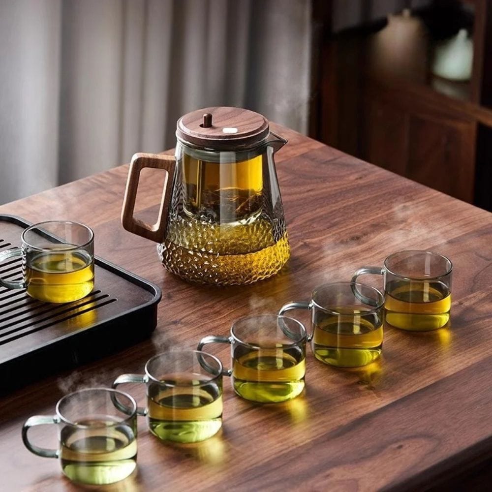 Théière en verre avec filtre & couvercle magnétique 450 ml