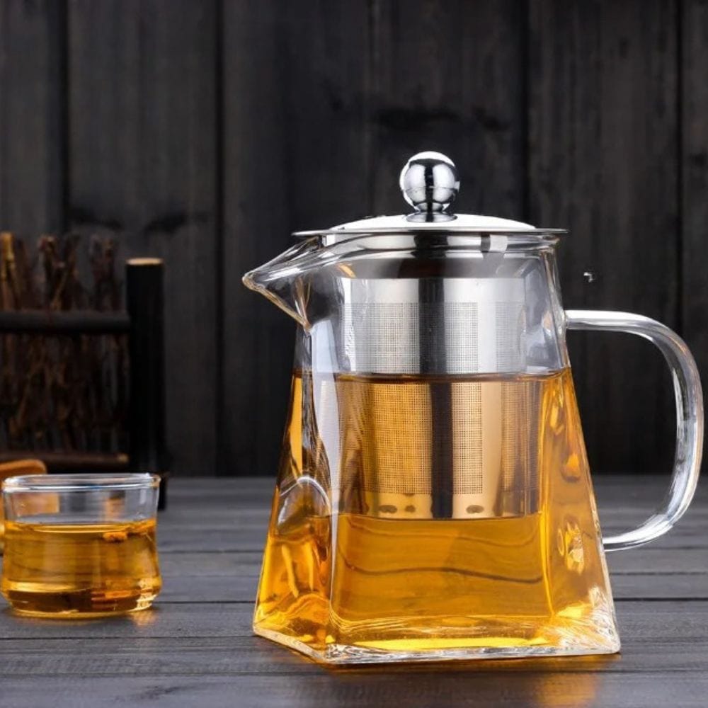 Théière en verre borosilicate 350 ml avec filtre inox
