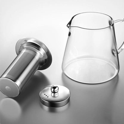 Théière en verre borosilicate 500 ml avec filtre inox intégré