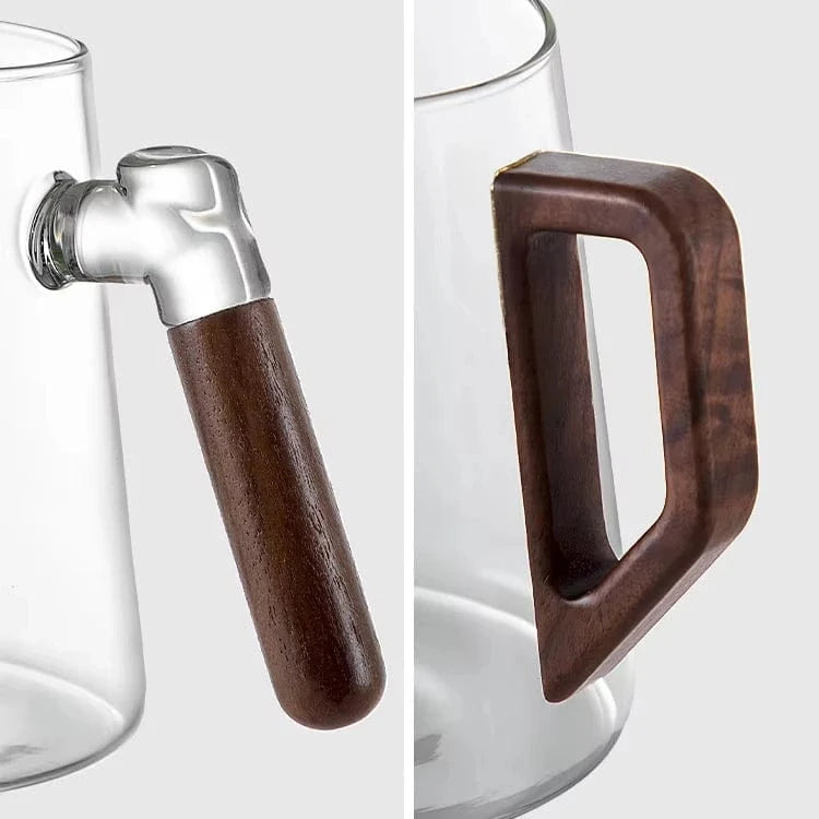 Théière en verre borosilicate 650 ml filtre inox & poignée bois