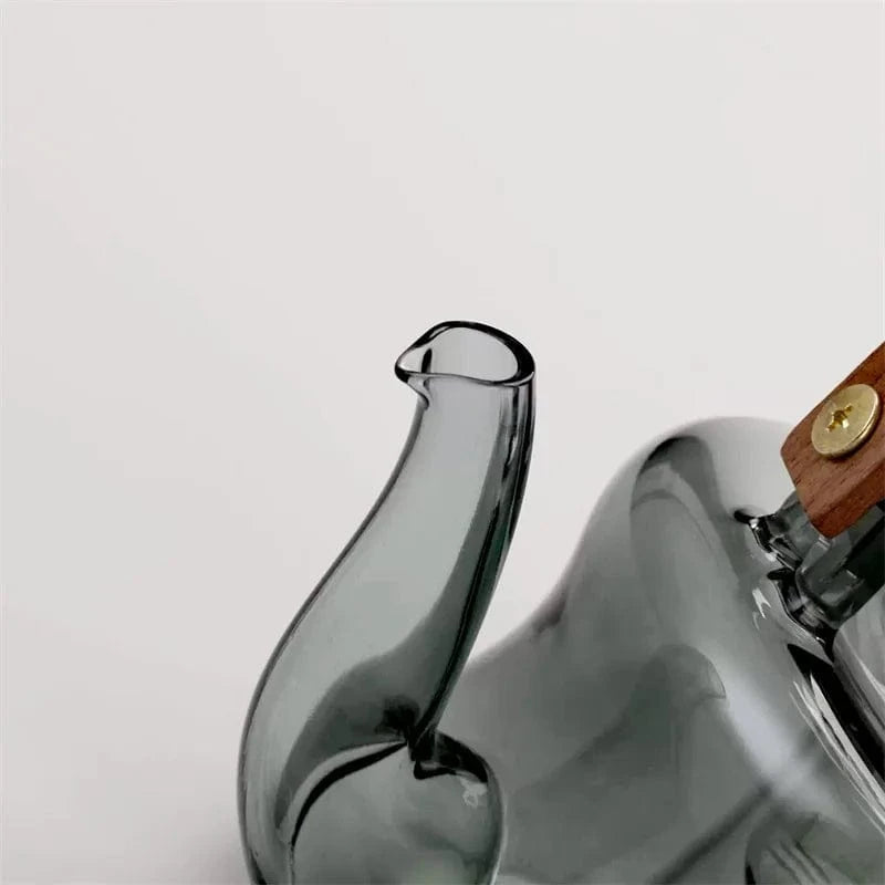 Théière en verre borosilicate 850 ml poignée bois & infuseur