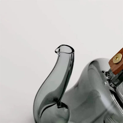 Théière en verre borosilicate 850 ml poignée bois & infuseur