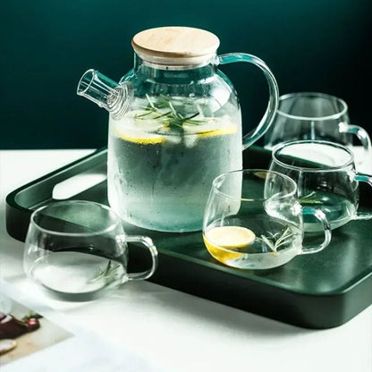 Théière en verre borosilicate avec couvercle bois 1L ou 1,8L