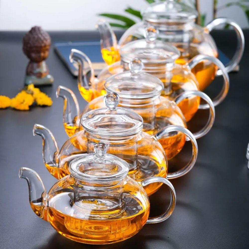 Théière en verre borosilicate avec filtre 400 ml à 1,6 L