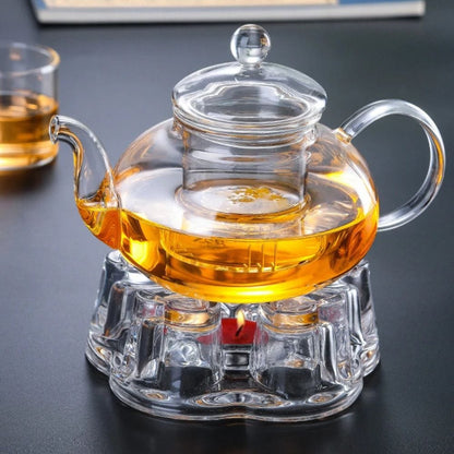 Théière en verre borosilicate avec filtre 400 ml à 1,6 L