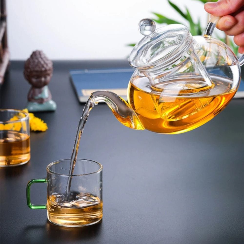 Théière en verre borosilicate avec filtre 400 ml à 1,6 L