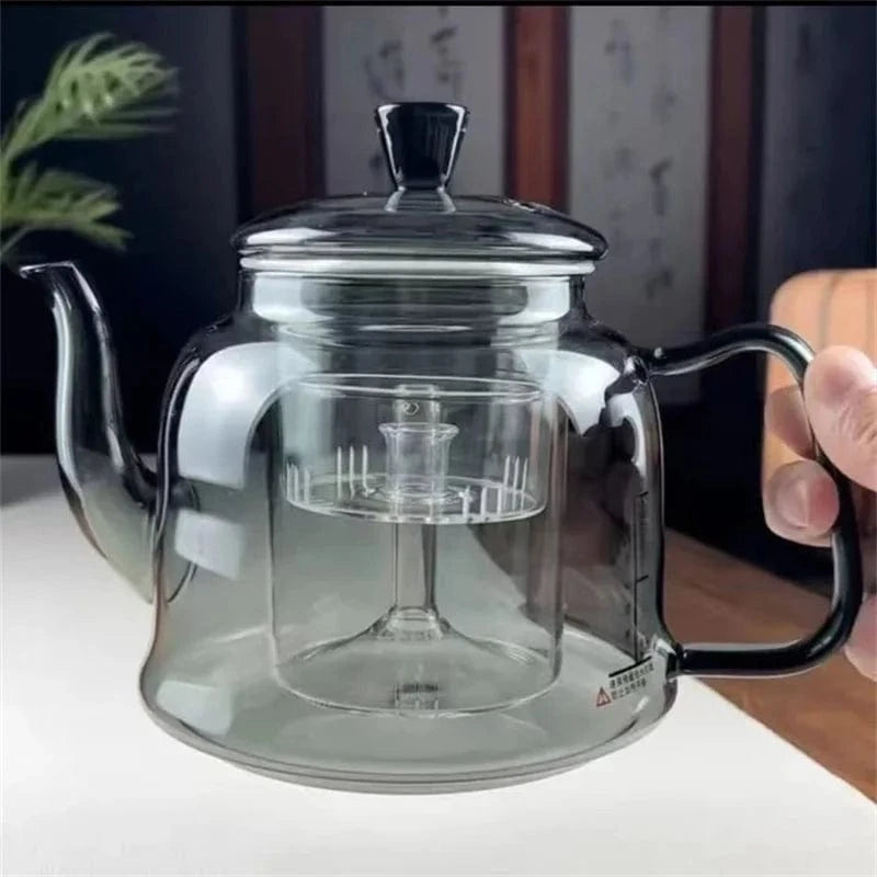 Théière en verre borosilicate avec infuseur 1,1 L à 1,28 L