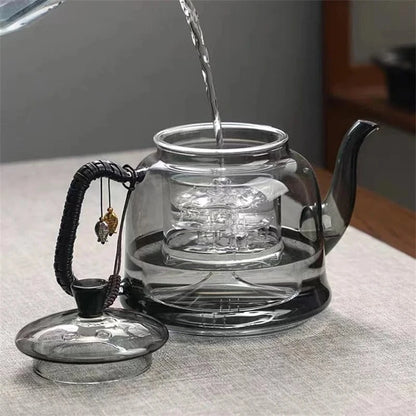 Théière en verre borosilicate avec infuseur 1,1 L à 1,28 L