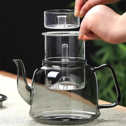 Théière en verre borosilicate avec infuseur 1,1 L à 1,28 L