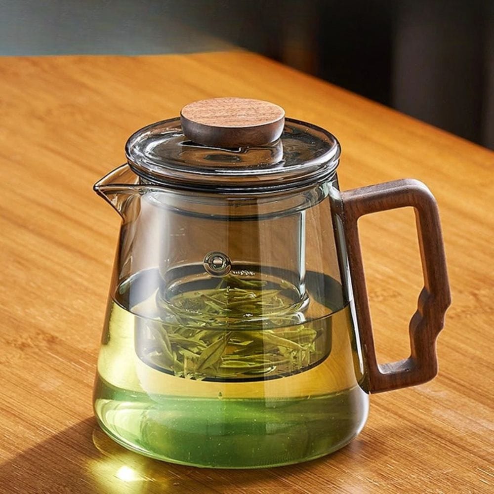 Théière en verre épais 620 ml avec filtre Service Kung Fu