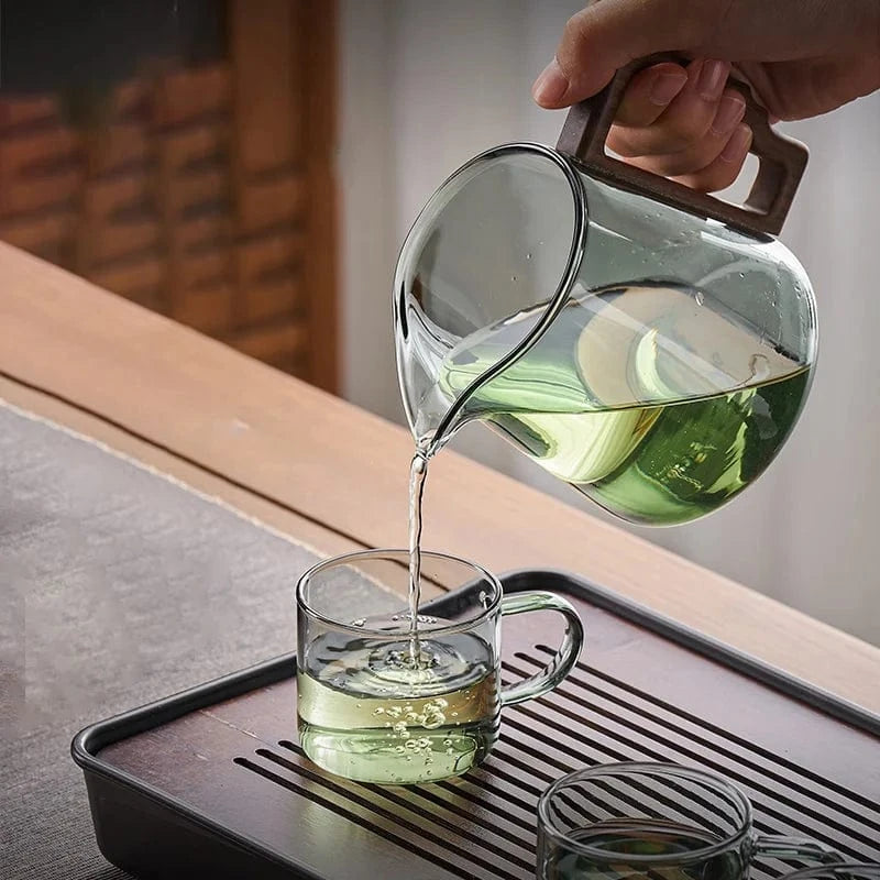 Théière en verre épais 620 ml avec filtre Service Kung Fu