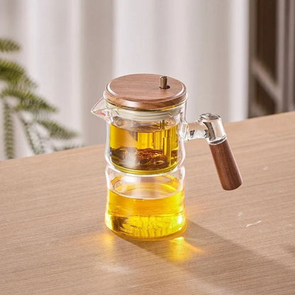 Théière en verre forme bambou avec filtre Set 500 ml