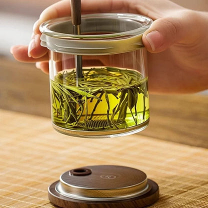 Théière en verre forme bambou avec filtre Set 500 ml