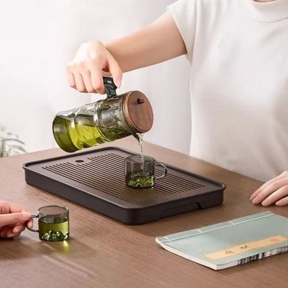 Théière en verre forme bambou avec filtre Set 500 ml