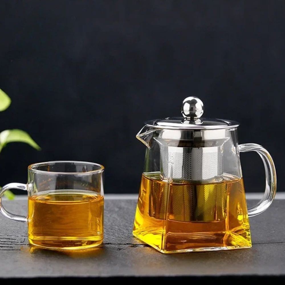 Théière en verre résistant à la chaleur filtre inox 400 ml