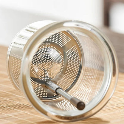 Théière individuelle à filtre intégré verre & noyer 650 ml